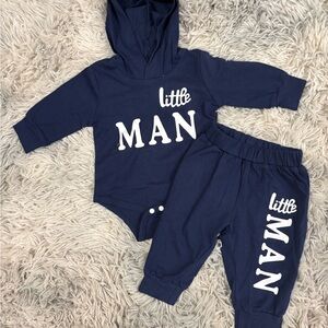 NWOT Little Man Navy Blue Hoodie and Pants Set